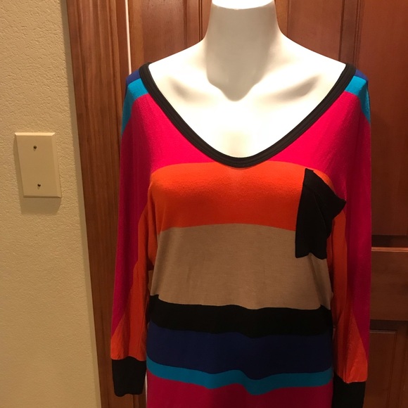 A1 Bordeaux S/P Stripped V-Neck Knit - Picture 4 of 6